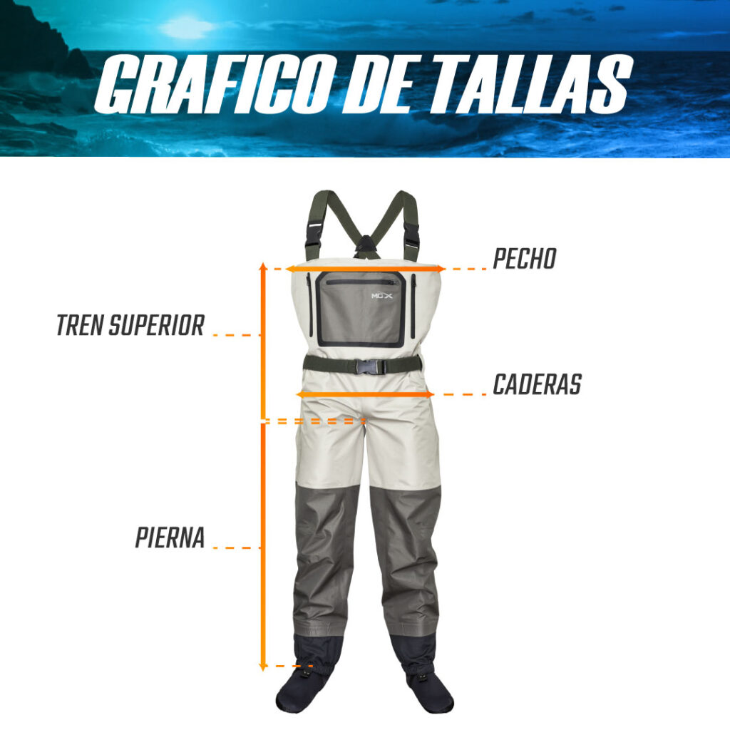 GRAFICO DE TALLAS WADER MGX 1